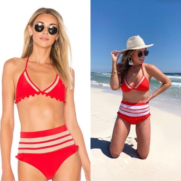 Palm Springs Red High Waisted Bikini - Picture 3 of 4